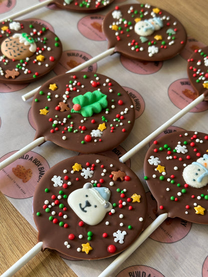 Handmade Christmas Chocolate Lollipops