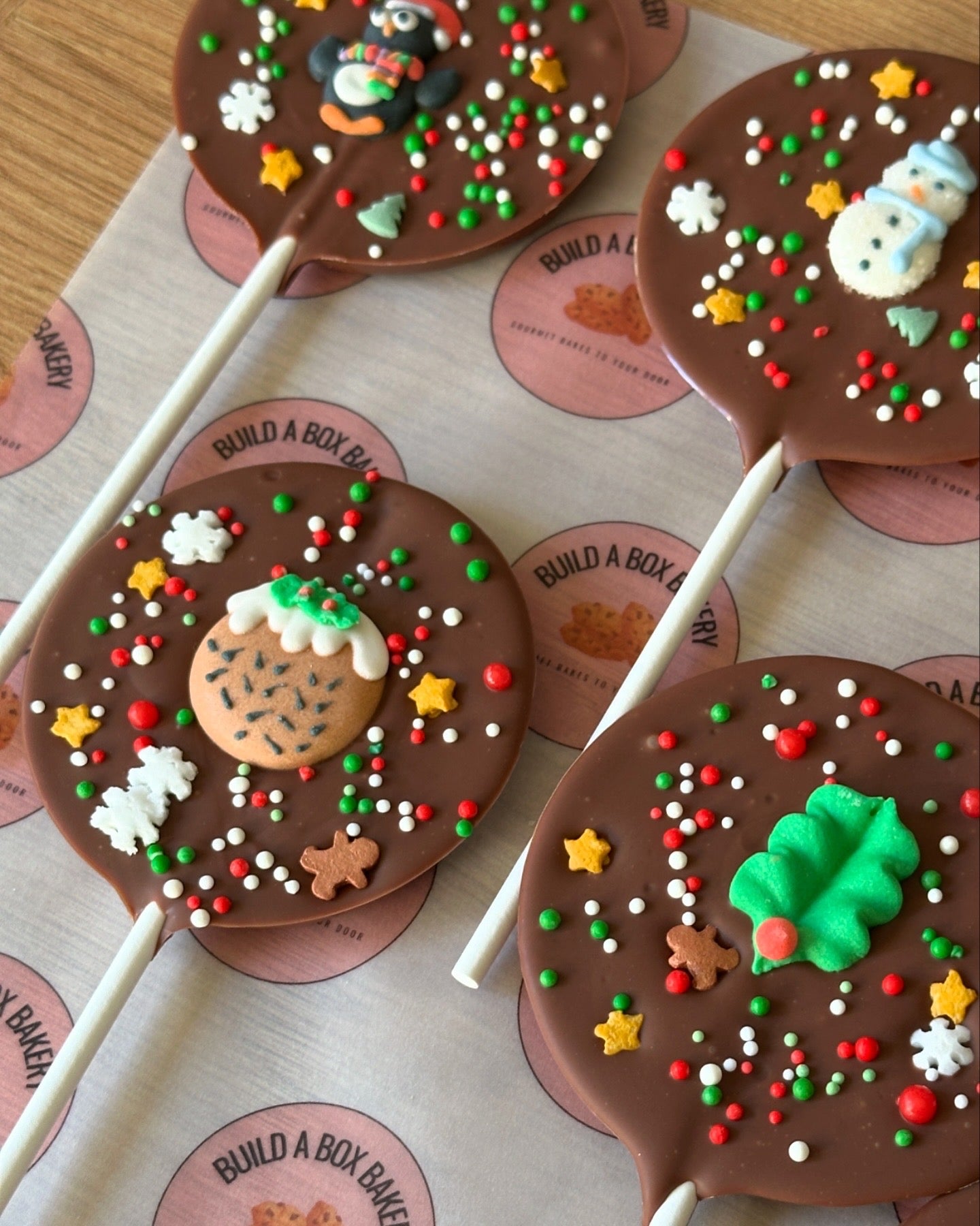 Handmade Christmas Chocolate Lollipops